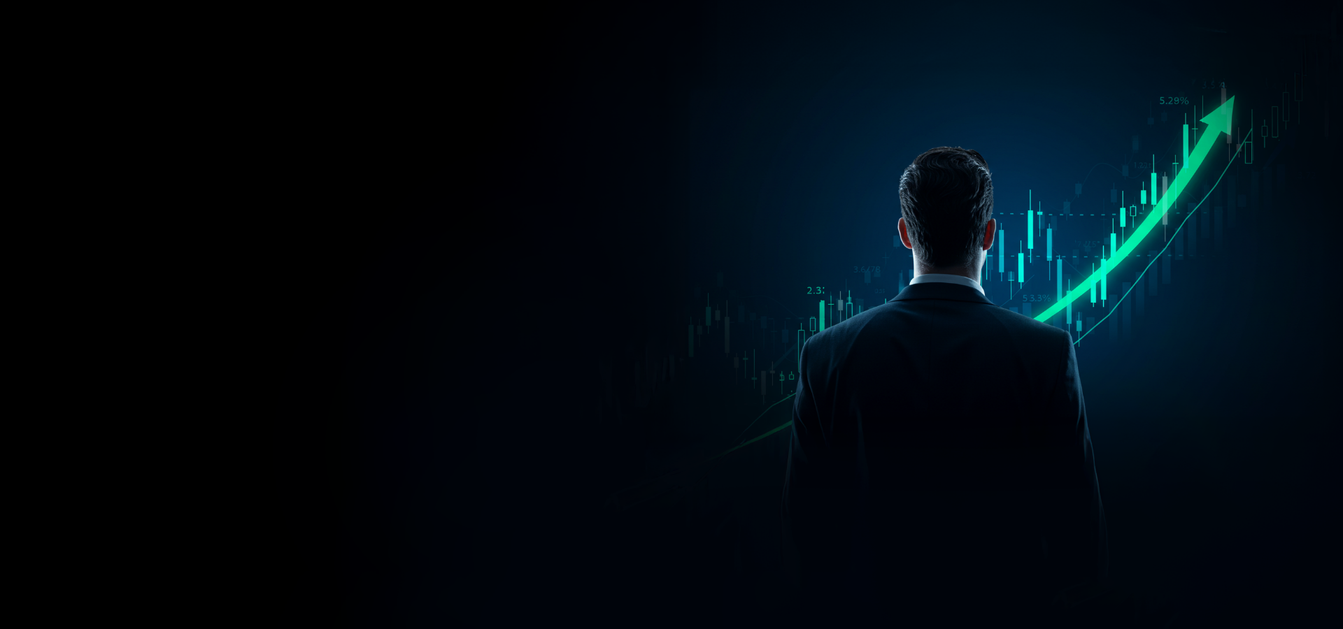 Investor looking at trading growth and rising profits